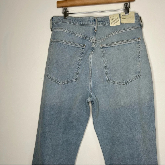 NWT AGOLDE High-Rise Stovepipe Jean Women’s 33 Classic Straight Leg Light Wash‎ - Picture 8 of 11